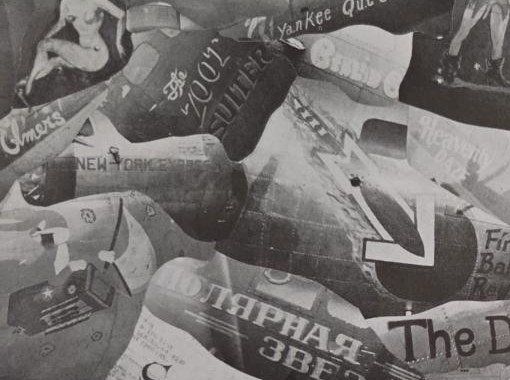 Detail from a nose-art montage: Fire Ball Red