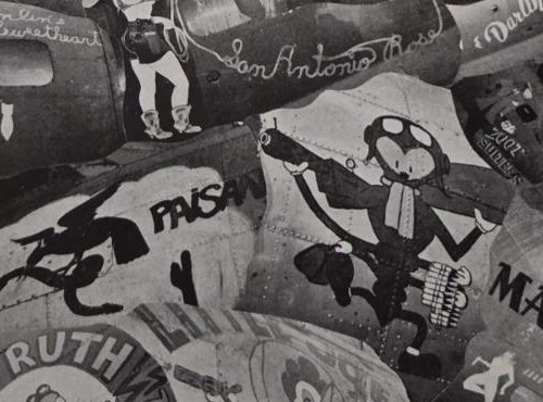 Detail from a nose-art montage: Paisano